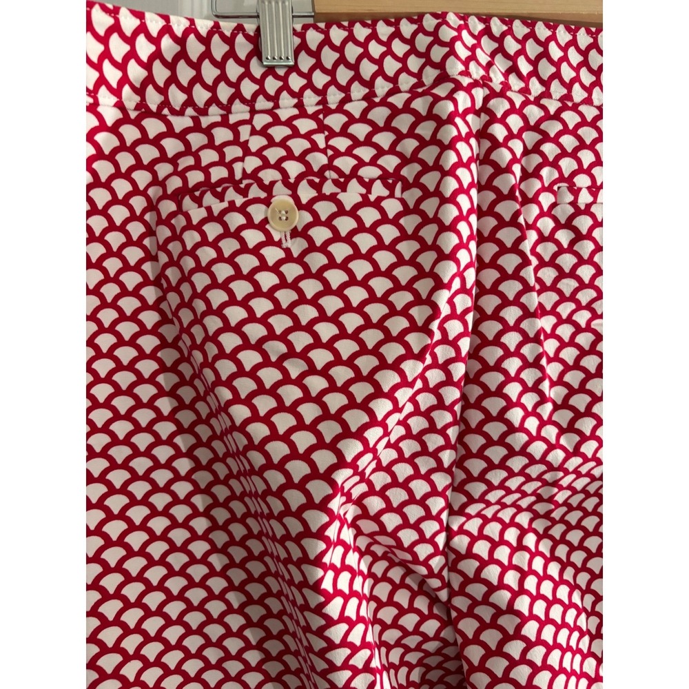 Talbots Chatham Ankle Pants 16P NWT Red White Geo Stretch MSRP $99 - Picture 7 of 8